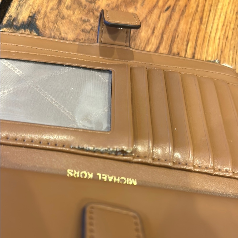 Michael Kors Signature MK Logo Wristlet – Beige & Brown - Picture 5 of 6